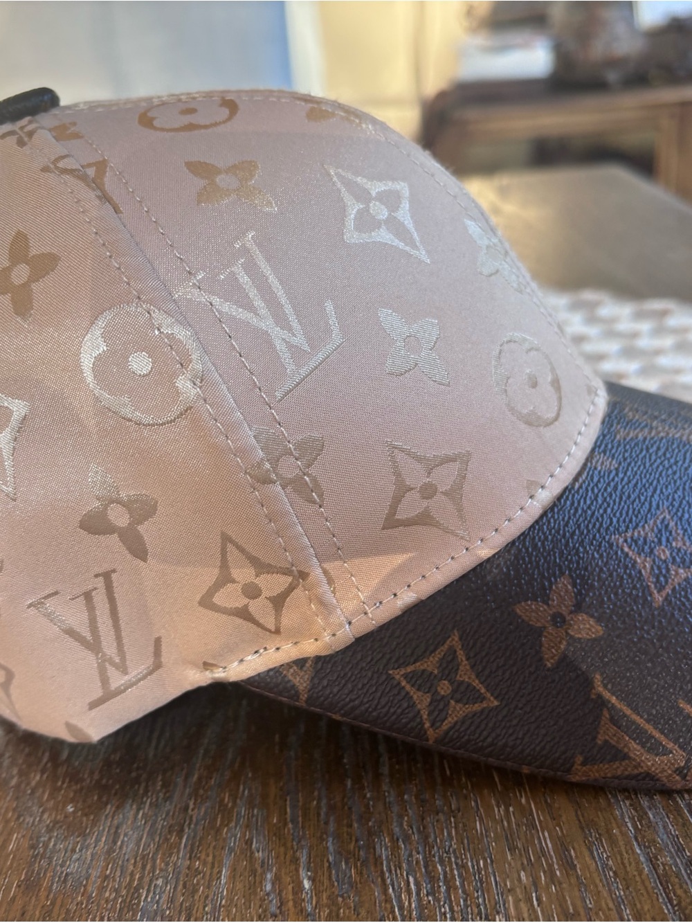 Fashion LV Two-Tone Monogram Cap - Beige & Brown with Louis Vuitton Dustbag - Picture 3 of 8